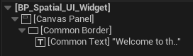 Unreal hierarchy of the spatial UI widget